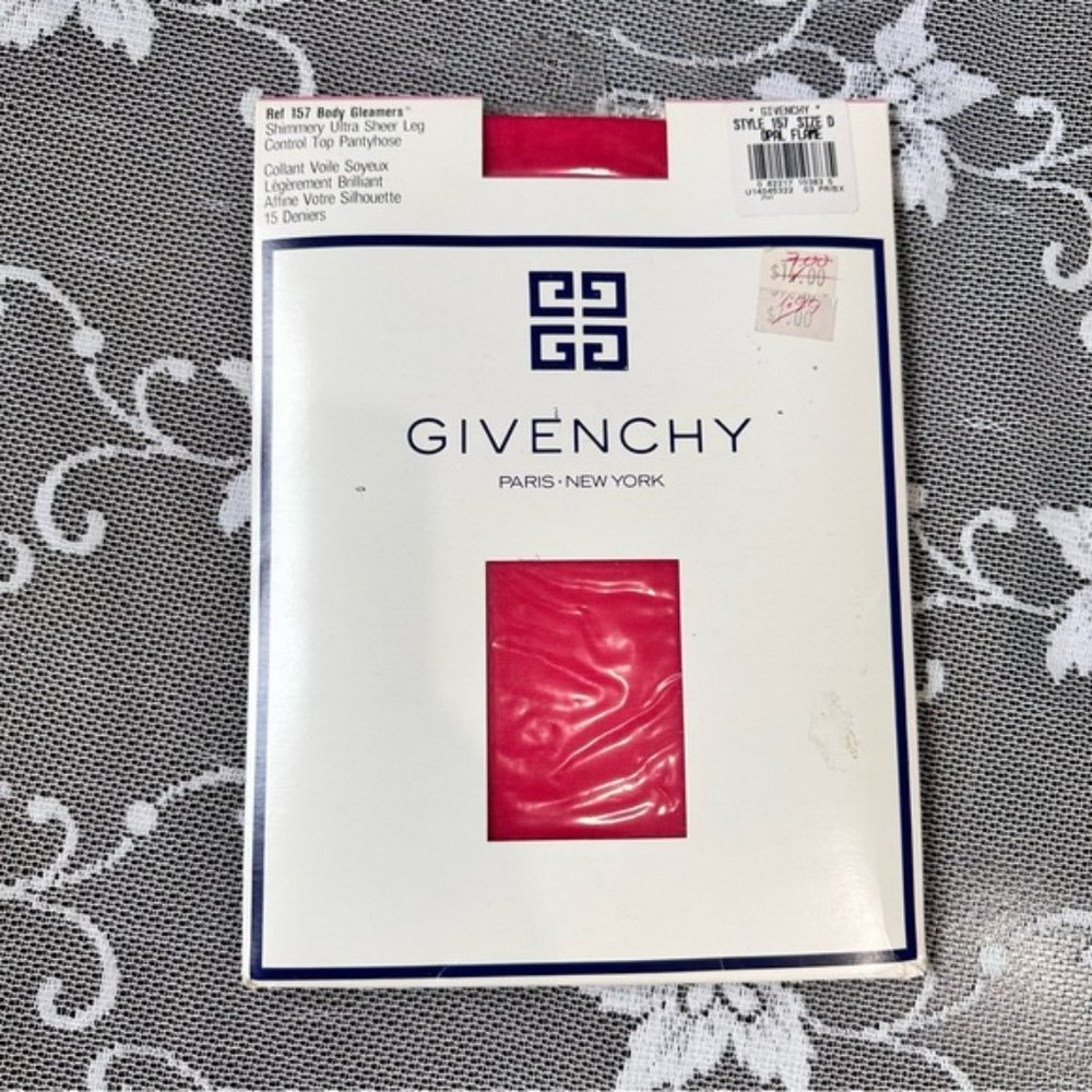 Vintage Givenchy Shimmery Ultra Sheer Control Top Pantyhose Size D